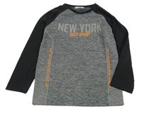 Šedo-černé triko s nápisem Sezon