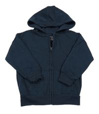 Tmavomodrá propínací mikina s kapucí Primark