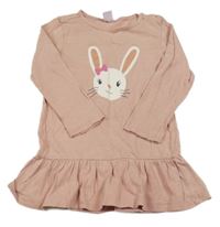 Světlerůžová proužkovaná tunika s králíčkem DopoDopo 