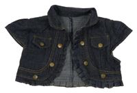 Tmavomodré riflové crop bolerko 