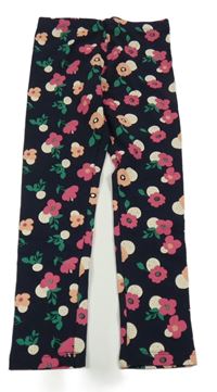 Tmavomodré legíny s kytičkami Lupilu