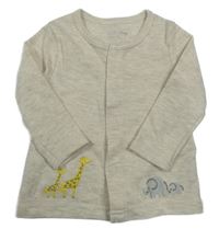 Béžová propínací mikina se zvířátky 