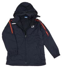 Tmavomodrá šusťáková sportovní bunda s ukrývací kapucí Jako