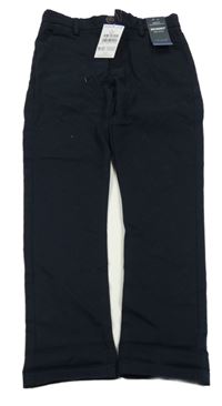 Nové - Tmavomodré plátěné chino kalhoty Next