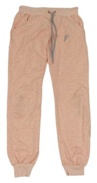 Růžové melírované tepláky s logem Nike