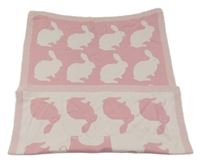 Růžová/bílá úpletová deka se zajíčky Mamas&Papas