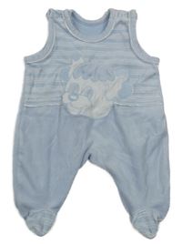 Světlemodré sametové dupačky s pejskem C&A