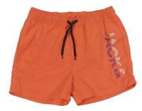 Lososové plážové kraťasy s logem Jack & Jones