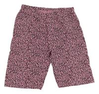Růžovo-černé vzorované elastické kraťasy Y.F.K. 