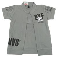 Nové - Šedá vesta s nápisy Beckaam