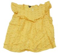 Žlutá madeirová halenka s volánkem Kiabi 