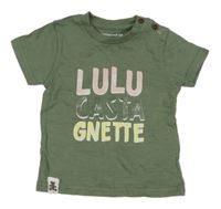 Khaki tričko s nápisem 