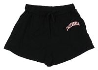 Černé bavlněné kraťasy s nápisem Shein