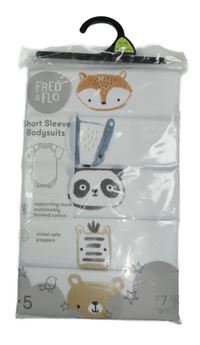 Nové - 5pack - Bílé body se zvířátkem F&F
