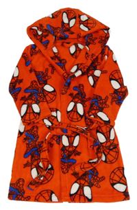 Červený chlupatý župan se Spider-manem a kapucí George