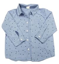 Světlemodro-bílá melírovaná košile s hvězdičkami H&M