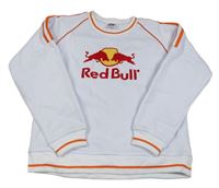 Bílá mikina s býky - Red Bull a pruhy