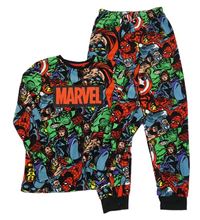 Černo-barevné plyšové pyžamo s Avenger a logem MARVEL PRIMARK