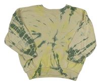 Světlebéžovo-khaki-citronová batikovaná oversize mikina George