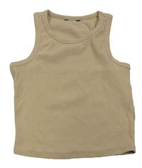 Béžový žebrovaný crop top