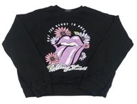 Černá mikina s potiskem - The Rolling Stones