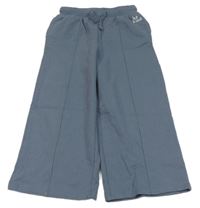 Modrošedé široké tepláky s nápisem coolclub