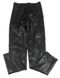 Černé koženkové legínové kalhoty H&M