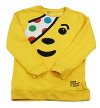 Tmavožlutá mikina s medvídkem Pudsey George