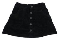 Černá manšestrová sukně HEMA