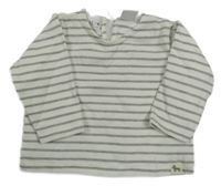 Bílo-šedé pruhovaná mikina ZARA