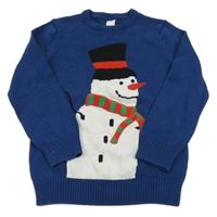 Tmavomodrý svetr se sněhuláčkem C&A