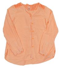 Neonově korálová halenka s krajkou H&M