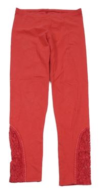 Červené legíny s krajkou George