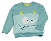 Mentolovo-mátová mikina s příšerkou Lily & Dan