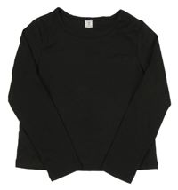 Černé žebrované triko SHEIN