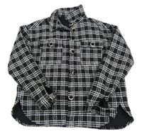 Černo-bílá kostkovaná košilová bunda RIVER ISLAND