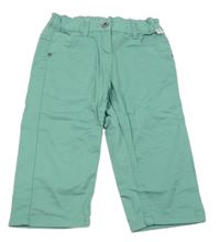 Olivové capri plátěné kalhoty alive