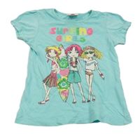 Pomněnkové tričko s dívkami a nápisy Topolino