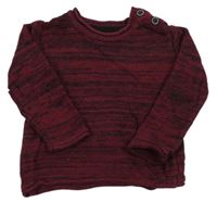 Tmavovínovo-černý melírovaný svetr PRIMARK