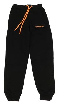 Černé teplé tepláky s logem Hugo Boss