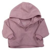 Starorůžová fleecová oversize mikina s kapucí PRIMARK