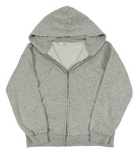 Šedá melírovaná propínací mikina s kapucí H&M