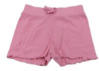 Růžové žebrované bavlněné kraťasy Primark
