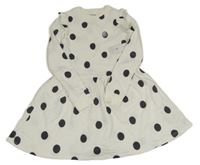 Nové - Bílé puntíkaté teplákové šaty s volánky F&F