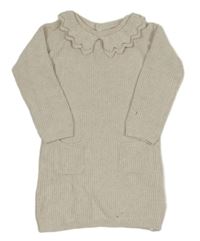 Světlebéžové svetrové šaty s límečkem Primark