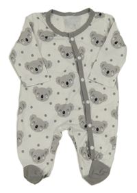 Bílý puntíkatý overal s koalami