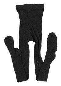 Tmavošedé žebrované punčocháče