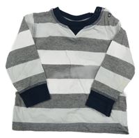 Šedo-bílé pruhované triko Topomini