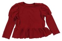 Tmavočervené triko Shein