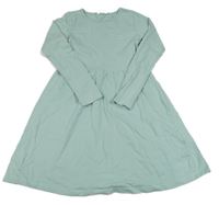 Světlezelené bavlněné šaty s výšivkou Famy